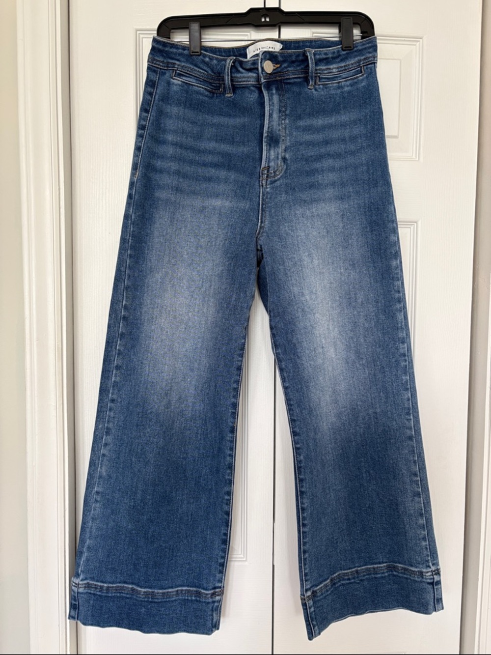 Risen High-Rise Wide Leg Blue Jeans